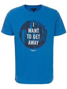 T-shirt niebieski z nadrukiem Bella